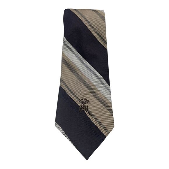 Vintage WOOLF BROTHERS COUNTESS MARA Tie Dark Brown and Light Brown, Preowned - Picture 1 of 7